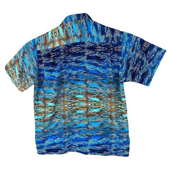 Vintage Pineapple Connection Hawaiian Shirt Men S Blue Disco Short Sleeve - Picture 2 of 10